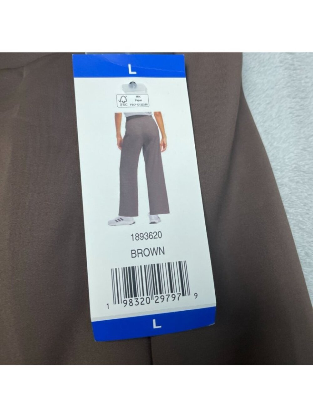 NWT Adidas Women's L Brown Wide-Leg Pants Scuba Pullon F1090 - Picture 14 of 15